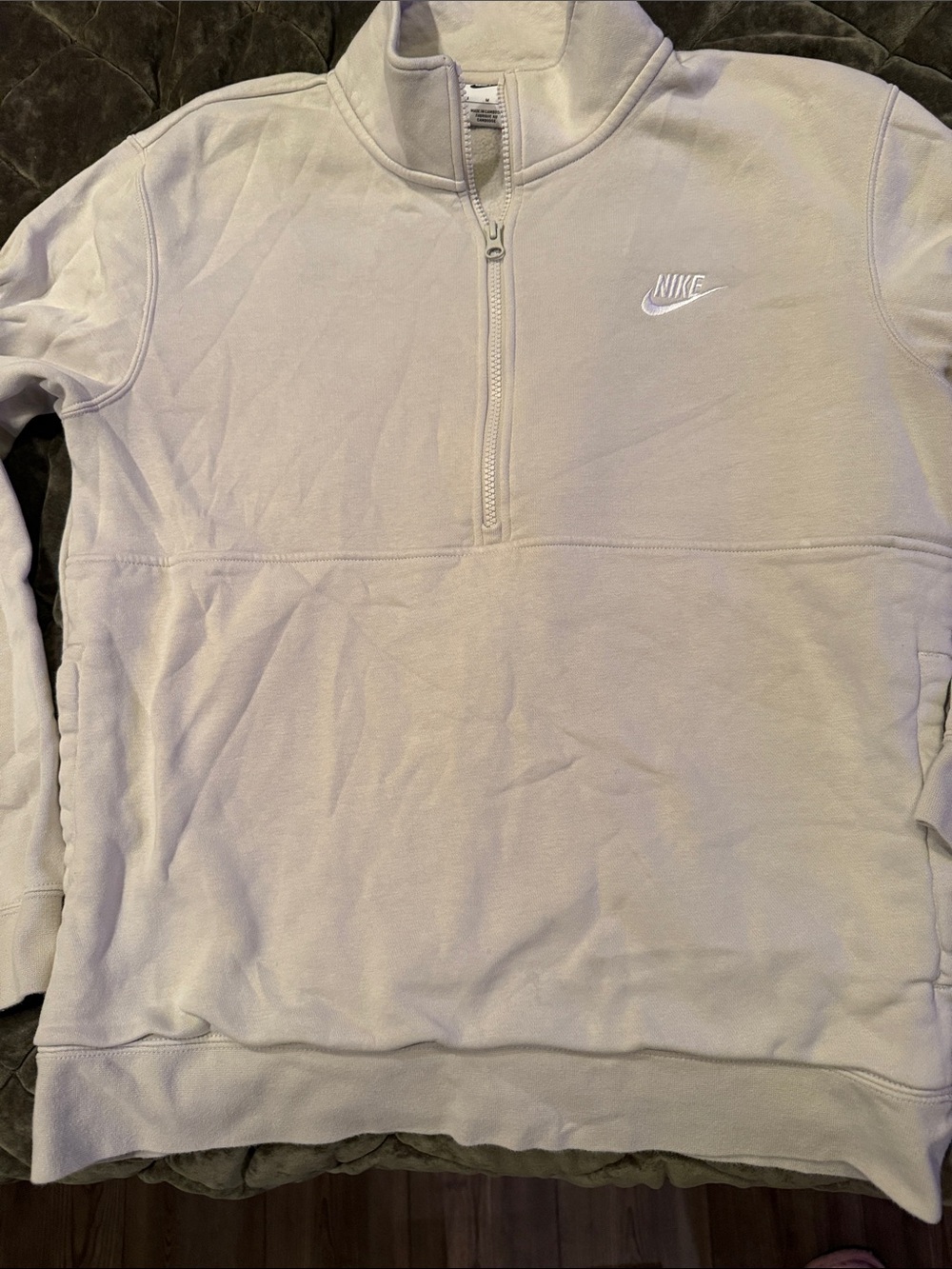Nike Men's Quarter-Zip Pullover Sweater - Light Cream